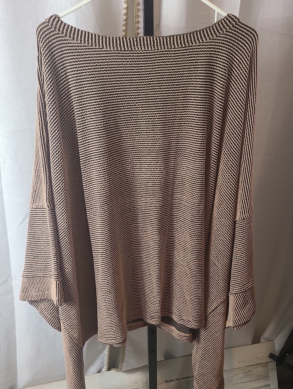 Three Bird Nest Boho Essential Ribbed Oversized Drape Sweater-large - Picture 4 of 4